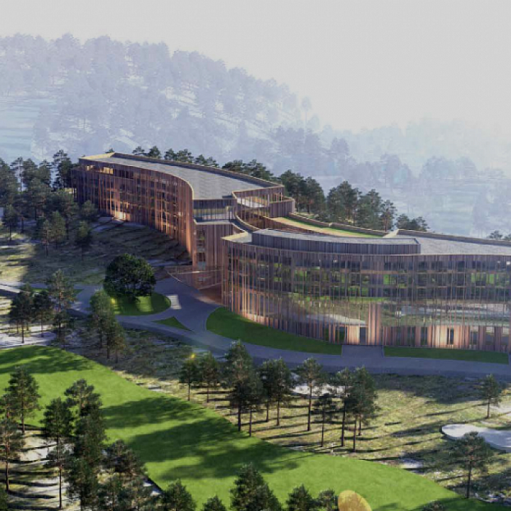 In the capital of Georgia, Tbilisi, the beautiful recreation complex Tabori hotel and golf club is under construction